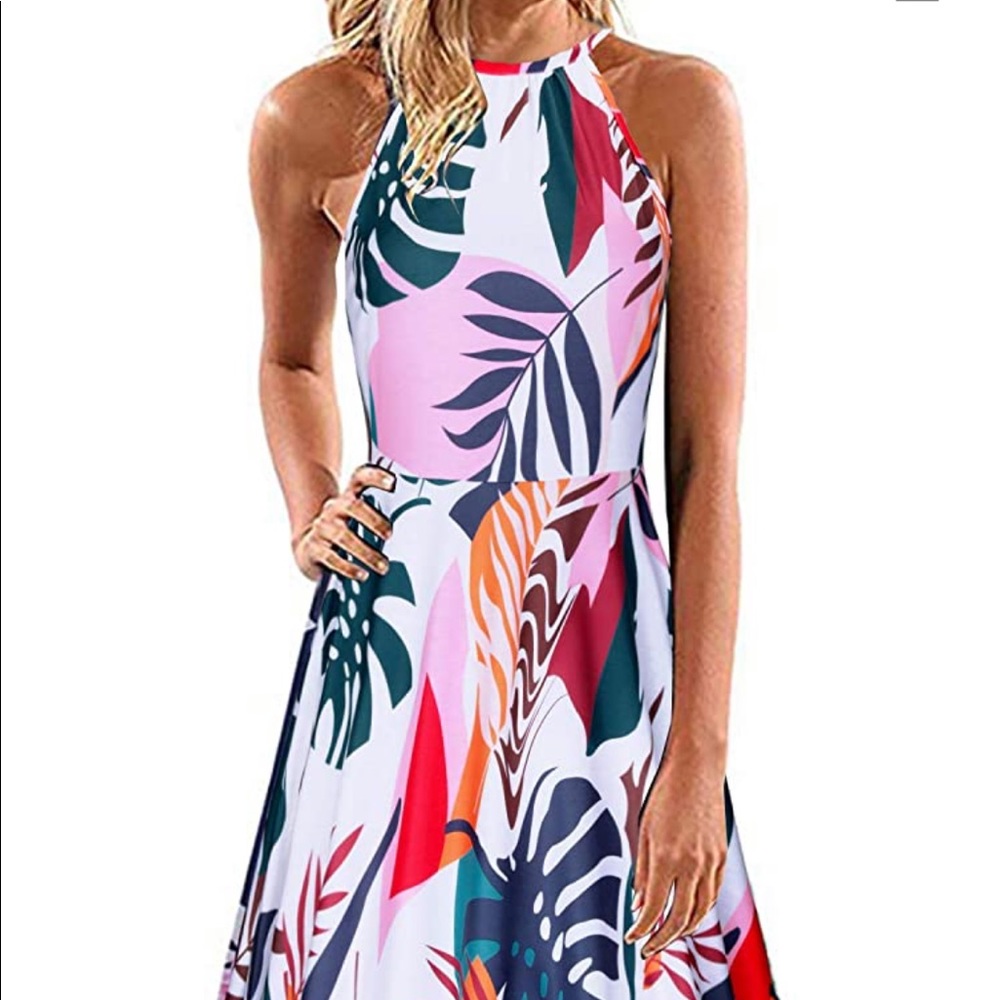 ULTRANICE Women's Halter Neck Floral Sundress